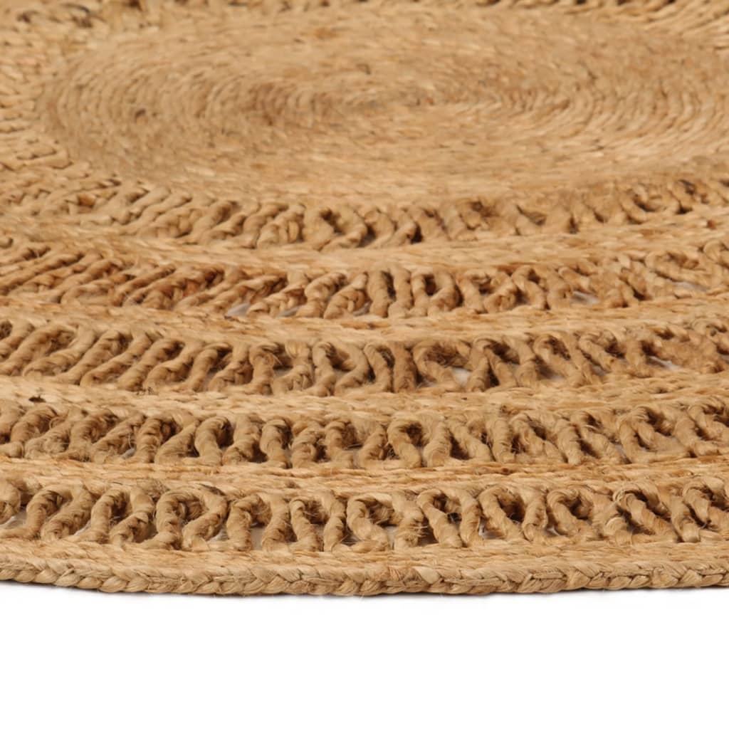 Tapijt rond 120 cm gevlochten jute