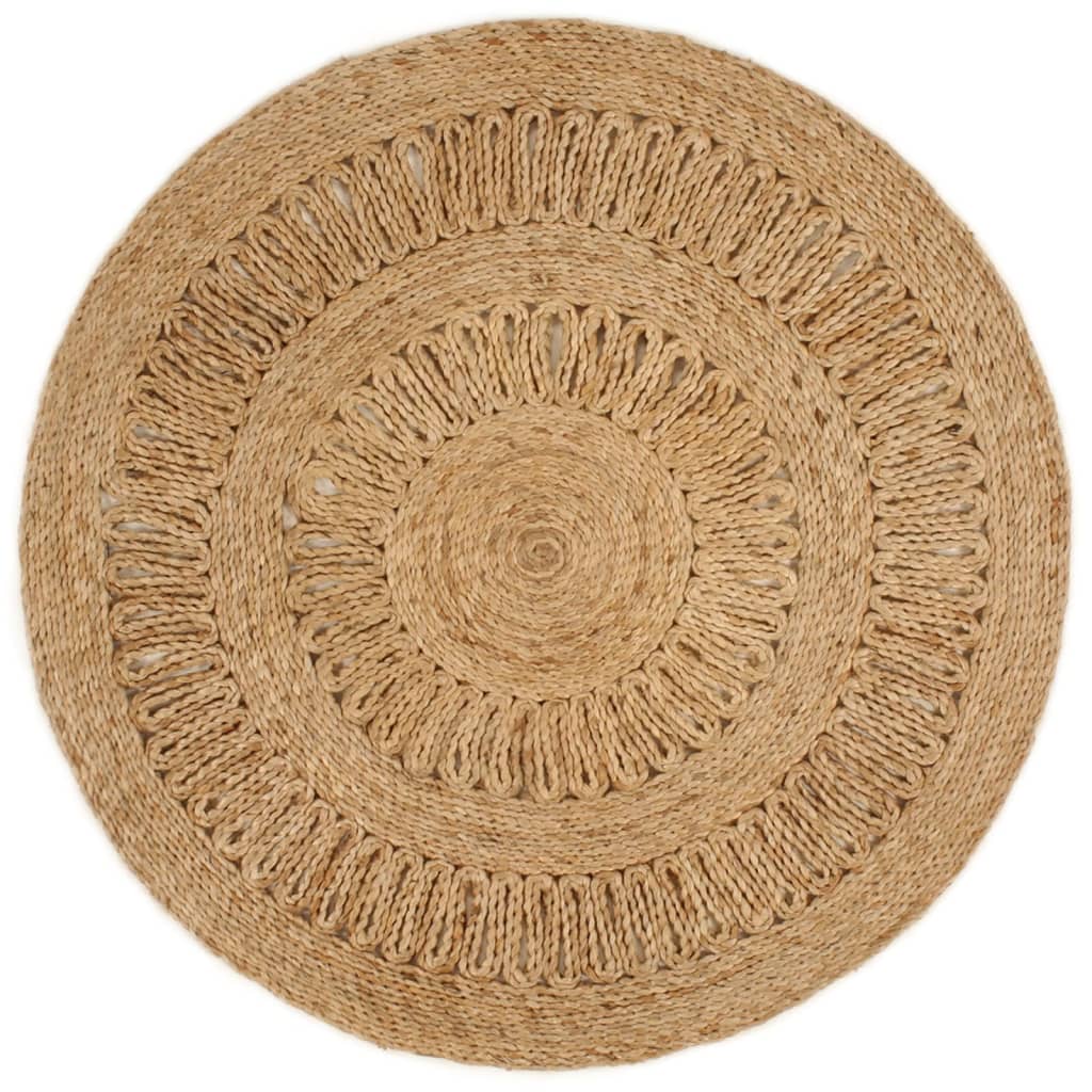 Tapijt rond 120 cm gevlochten jute