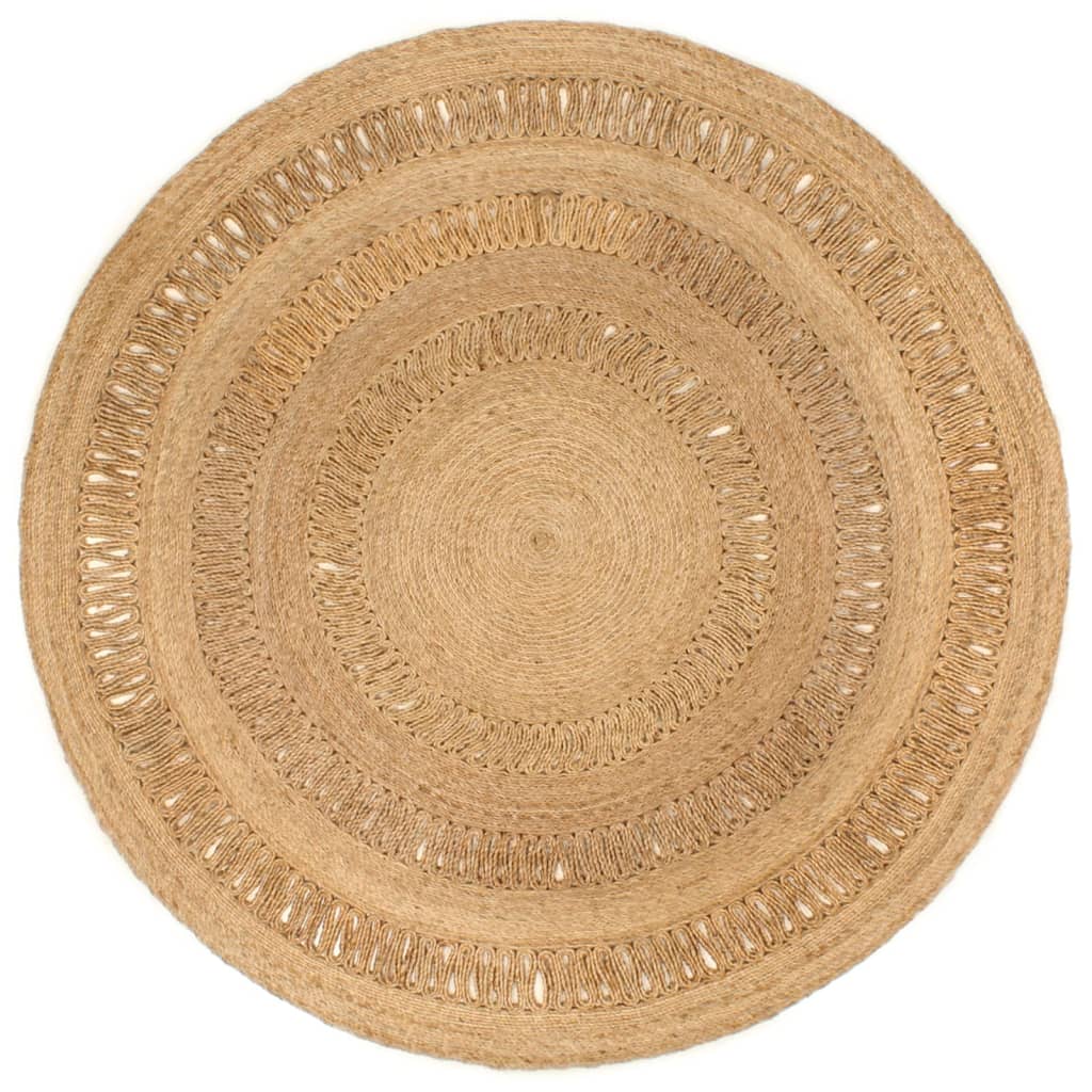 Tapijt rond 120 cm gevlochten jute