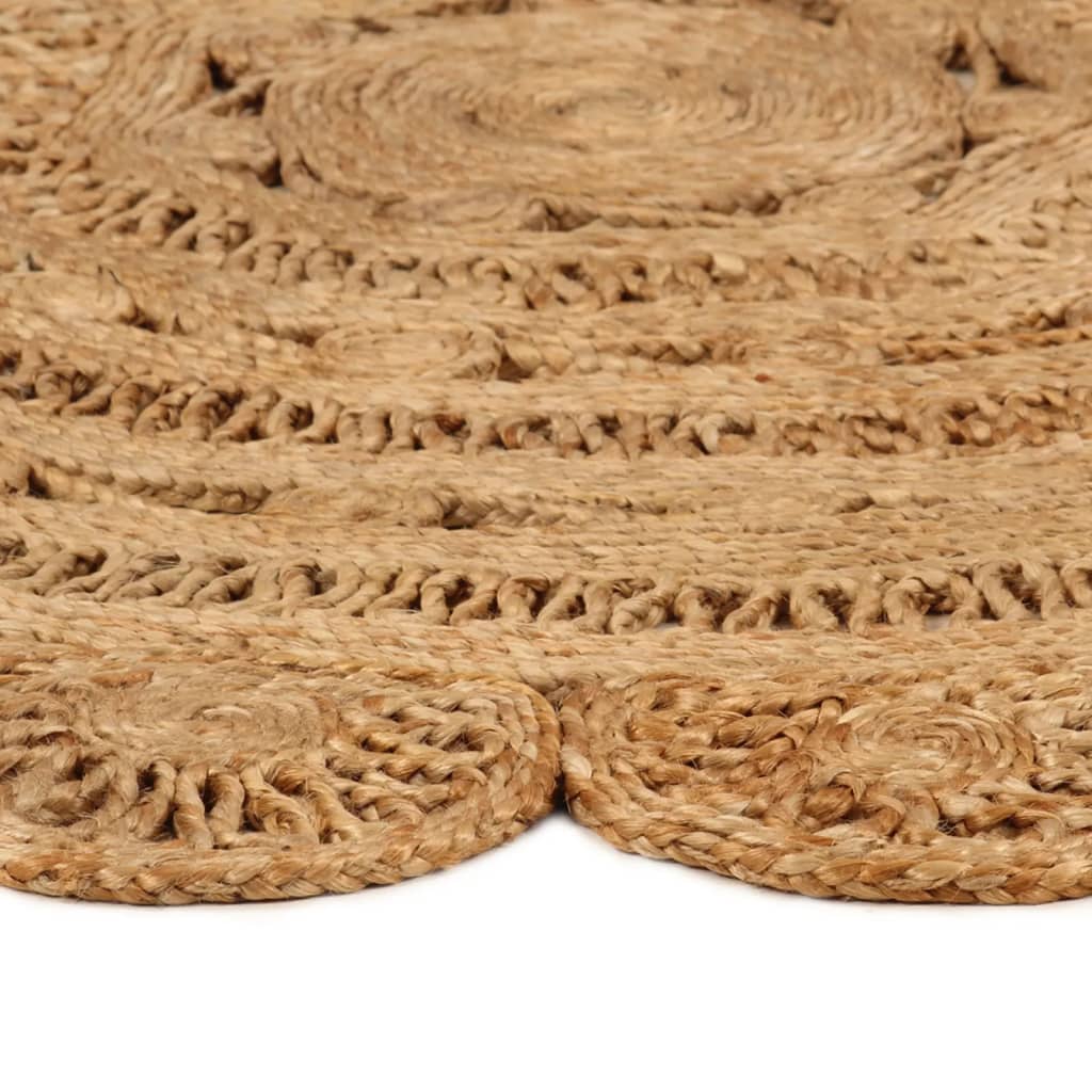 Tapijt rond 120 cm gevlochten jute