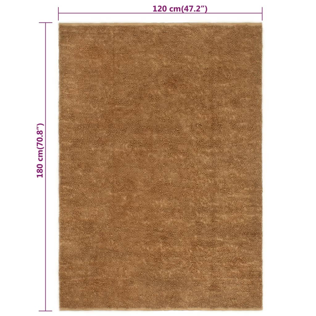 Tapis bouclé fait main 80x160 cm jute et coton