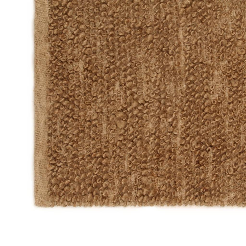 Tapis bouclé fait main 80x160 cm jute et coton