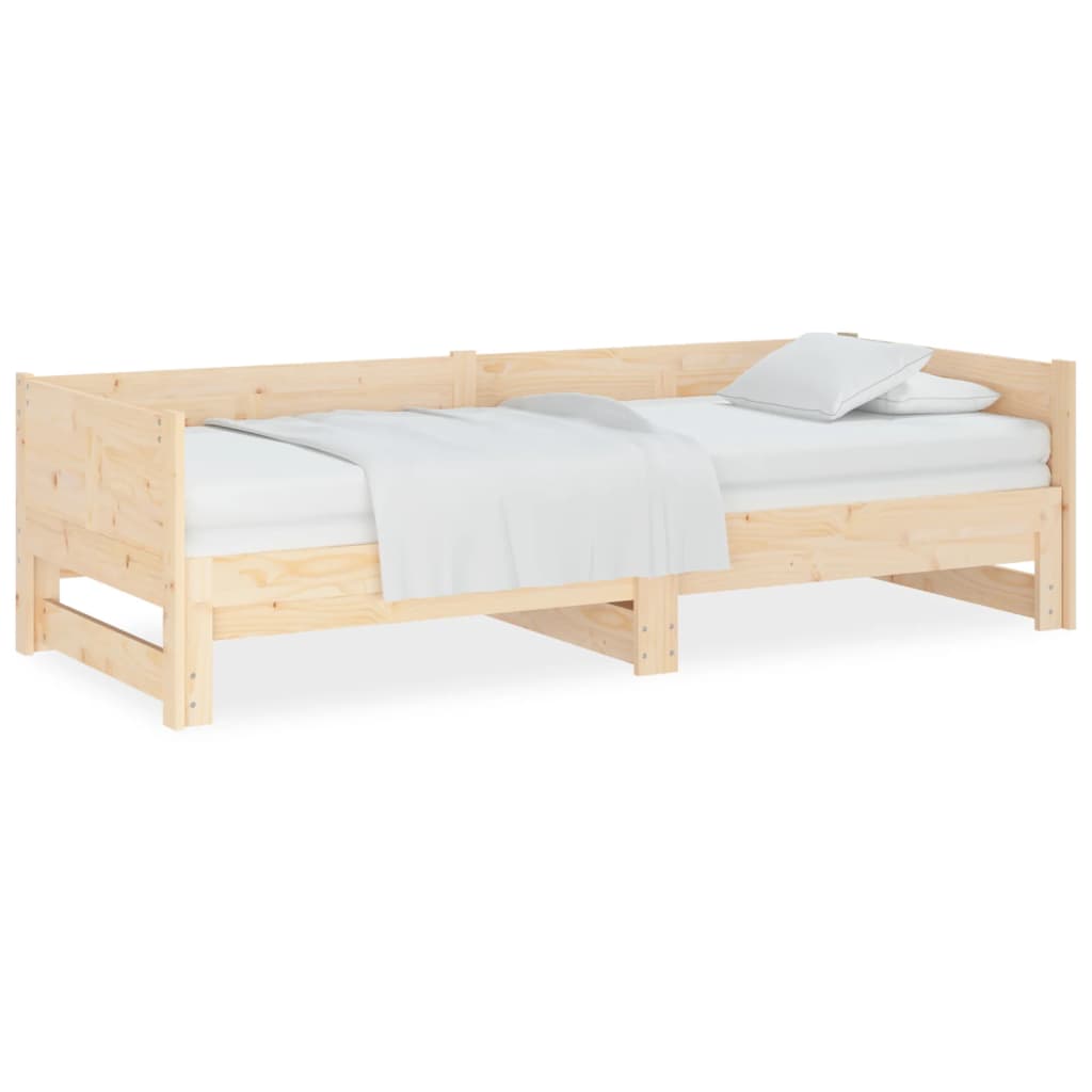 Canapé-lit extensible en pin massif 2x (80x200) cm