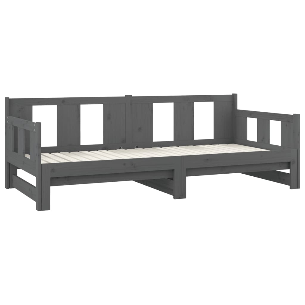 Slaapbank uitschuifbaar massief grenenhout 2x(80x200) cm