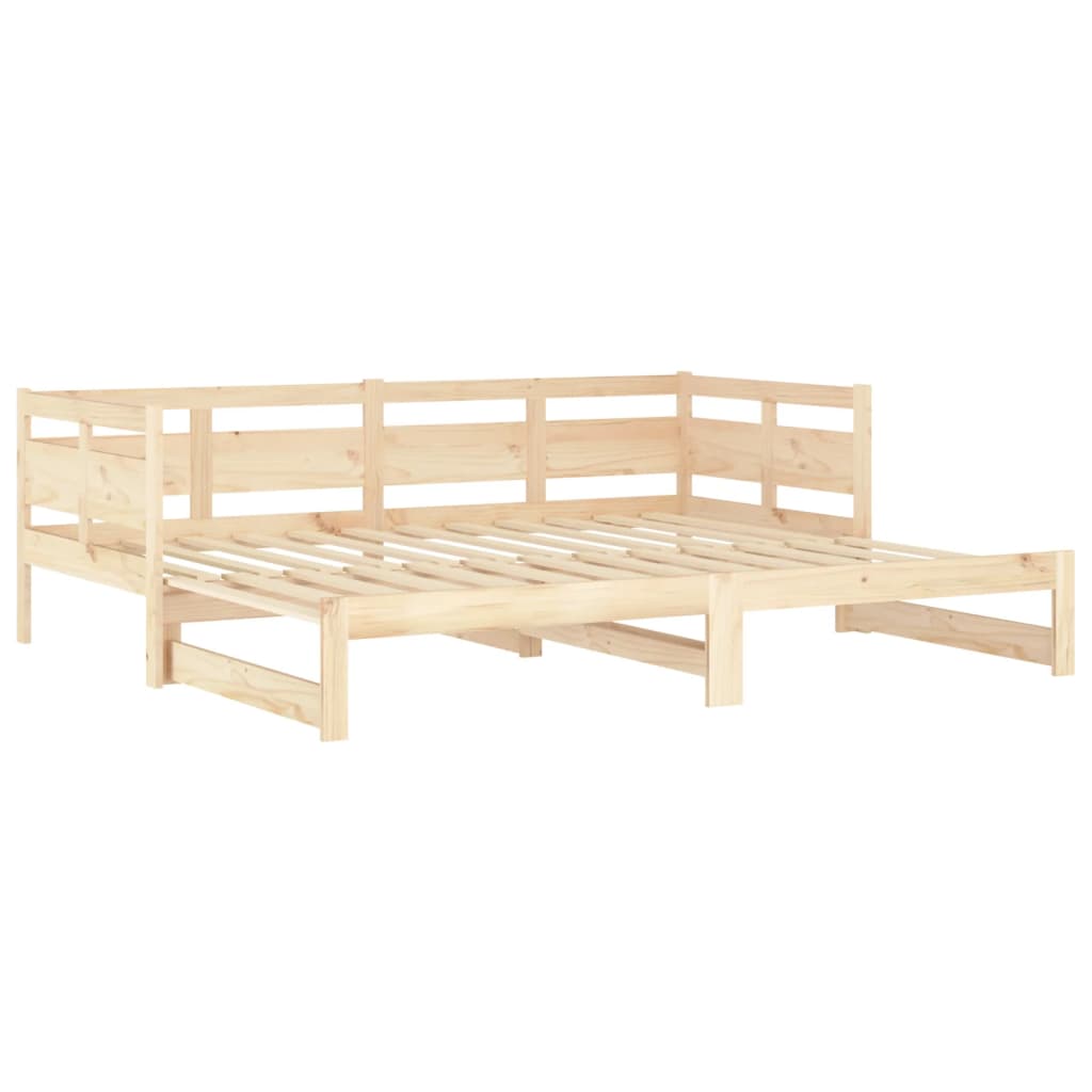 Slaapbank uitschuifbaar massief grenenhout 2x(80x200) cm