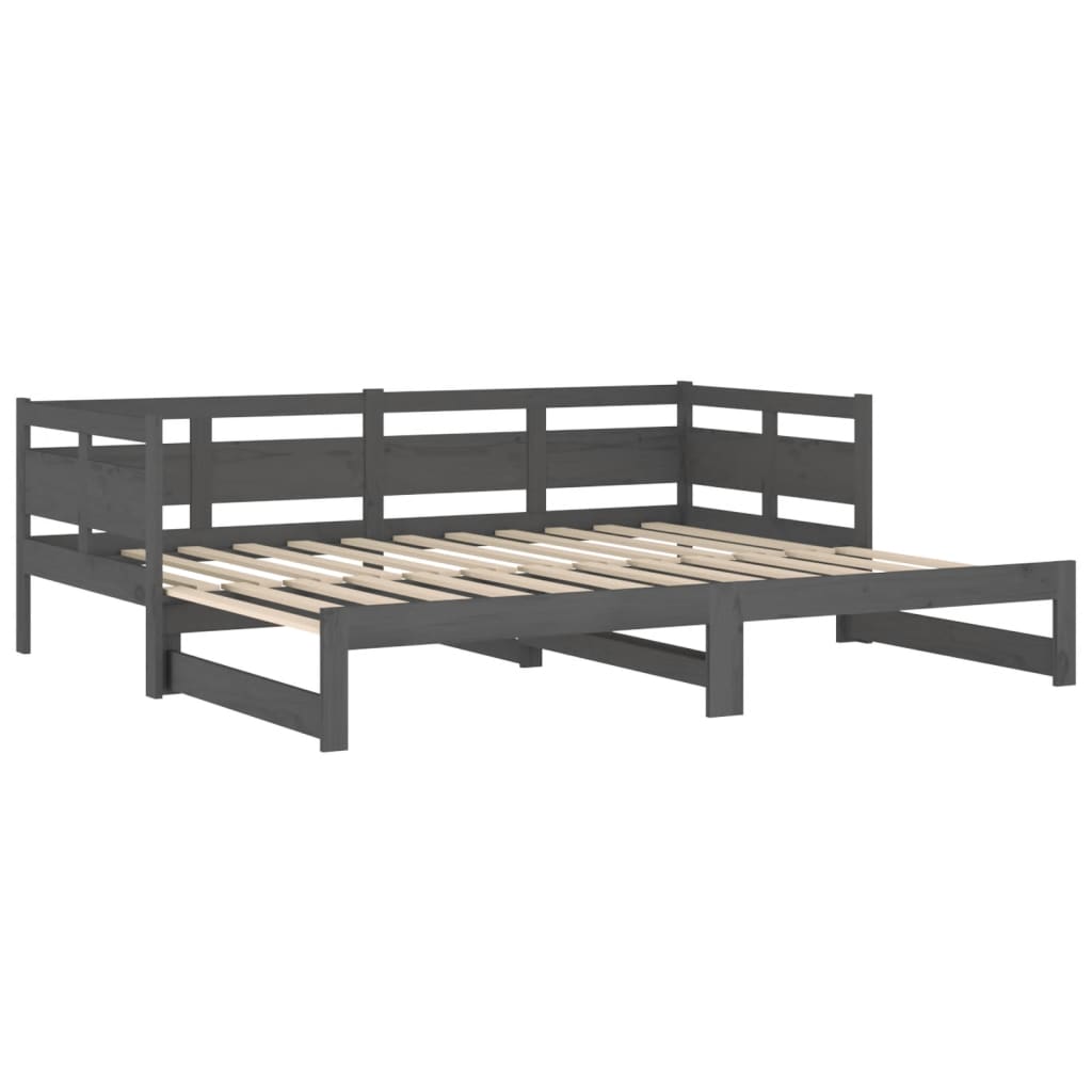 Slaapbank uitschuifbaar massief grenenhout 2x(80x200) cm