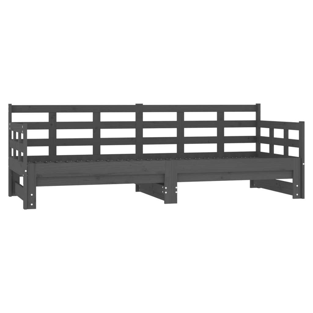 Slaapbank uitschuifbaar massief grenenhout 2x(80x200) cm