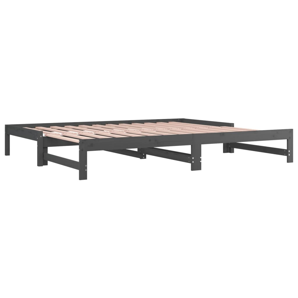 Slaapbank uitschuifbaar massief grenenhout 2x(90x200) cm