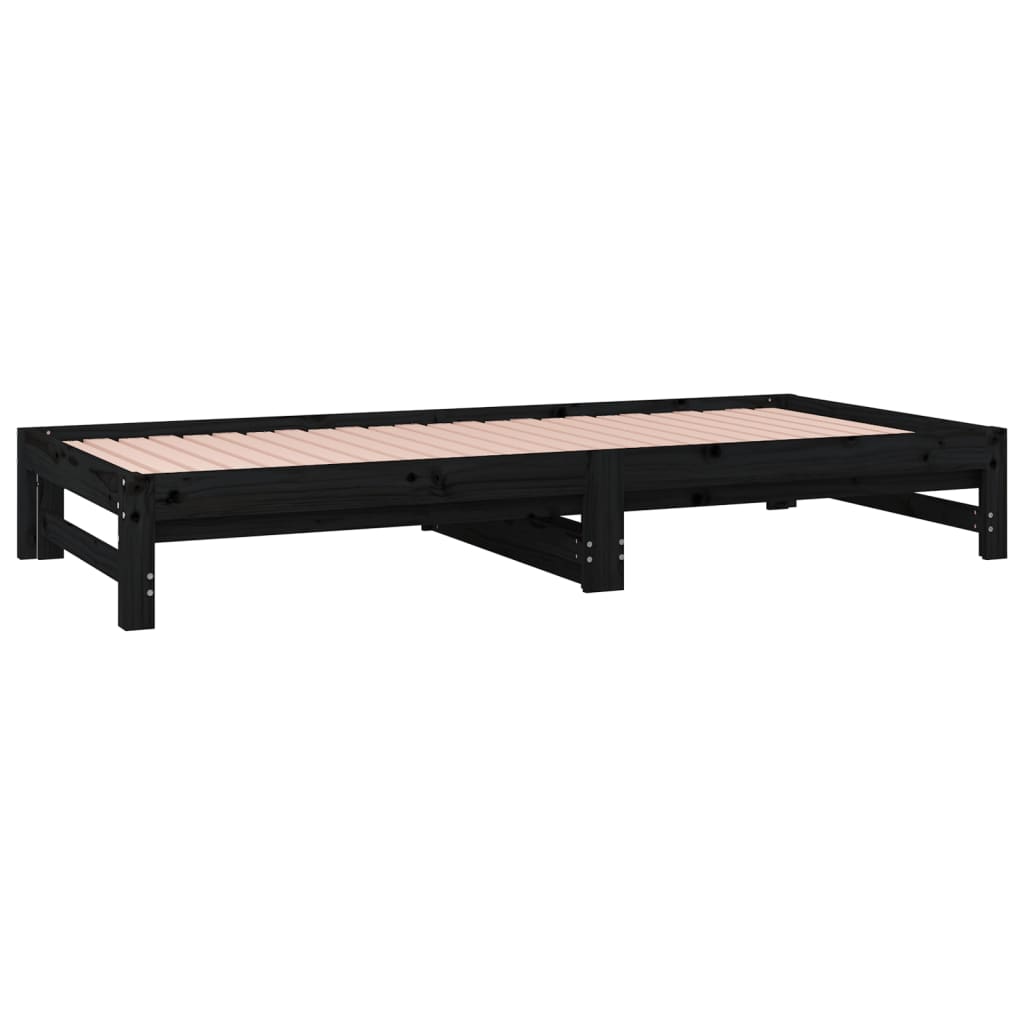 Slaapbank uitschuifbaar massief grenenhout 2x(90x200) cm