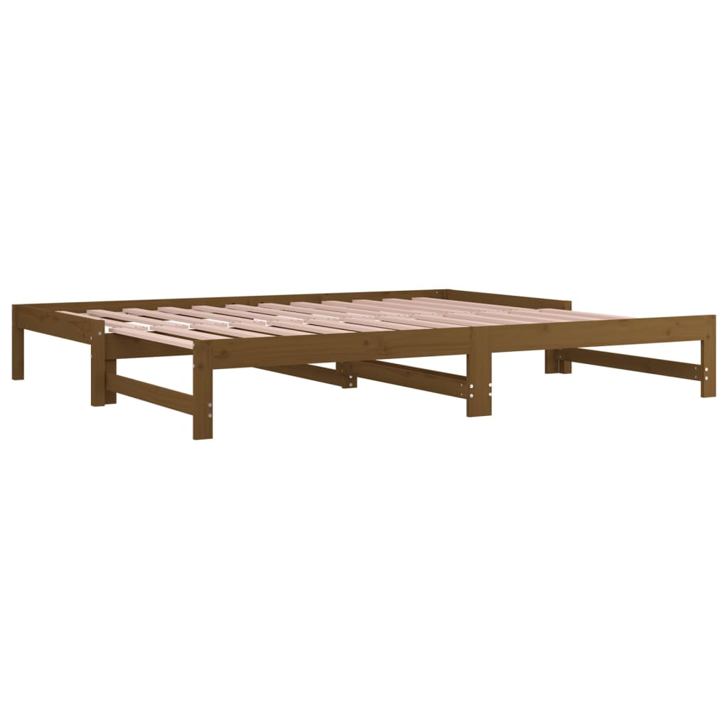 Slaapbank uitschuifbaar grenenhout 2x(90x200) cm