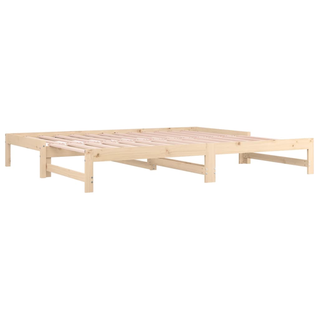 Slaapbank uitschuifbaar massief grenenhout 2x(90x200) cm