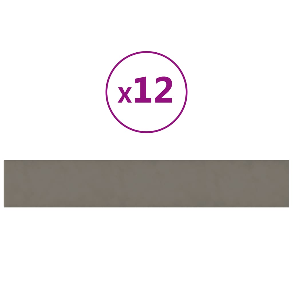 Panneaux muraux 12 pcs 1,08 m² 60x15 cm velours