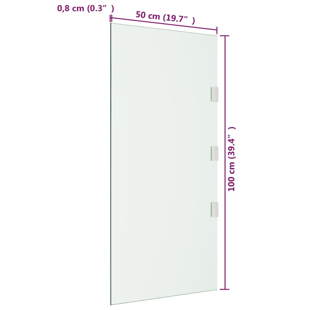 Panneau latéral pour auvent de porte 50x100 cm verre trempé