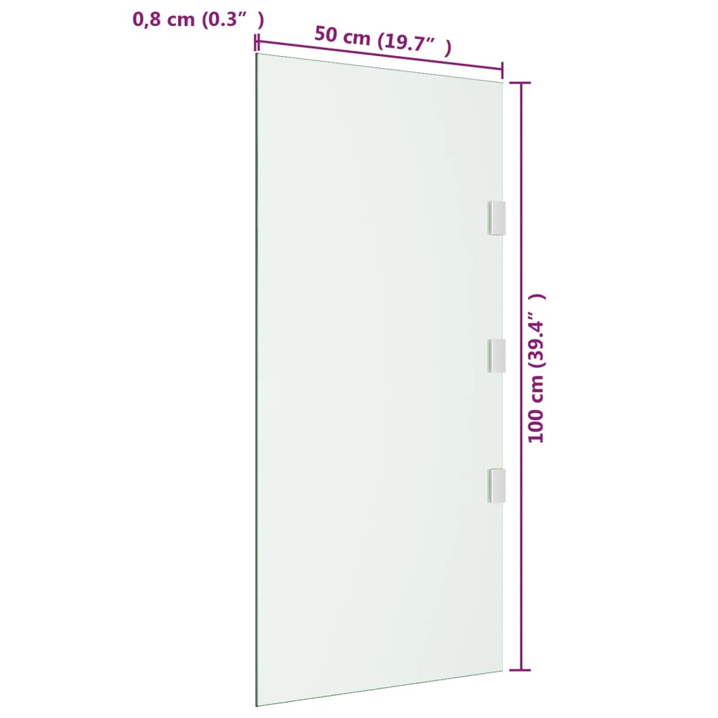 Panneau latéral pour auvent de porte 50x100 cm verre trempé