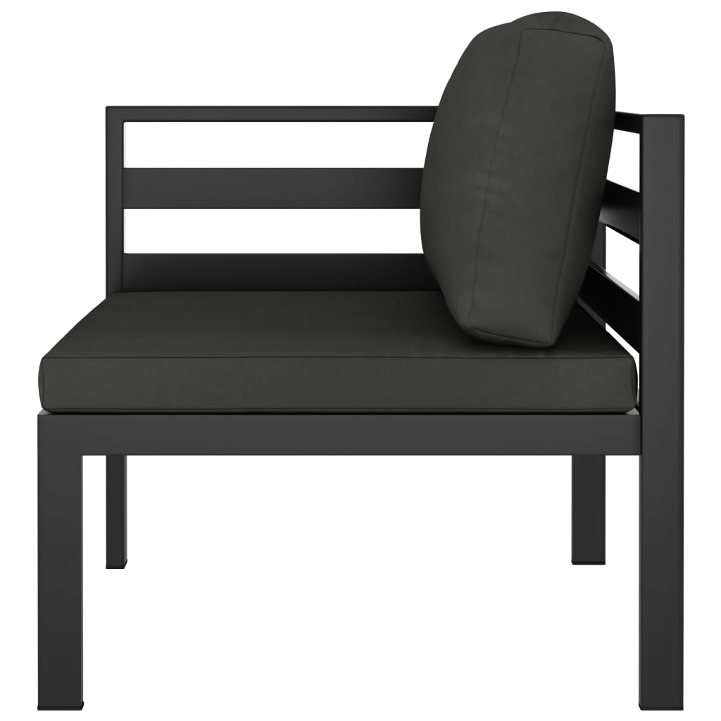 Ensemble Lounge 7 pièces avec coussins en aluminium anthracite