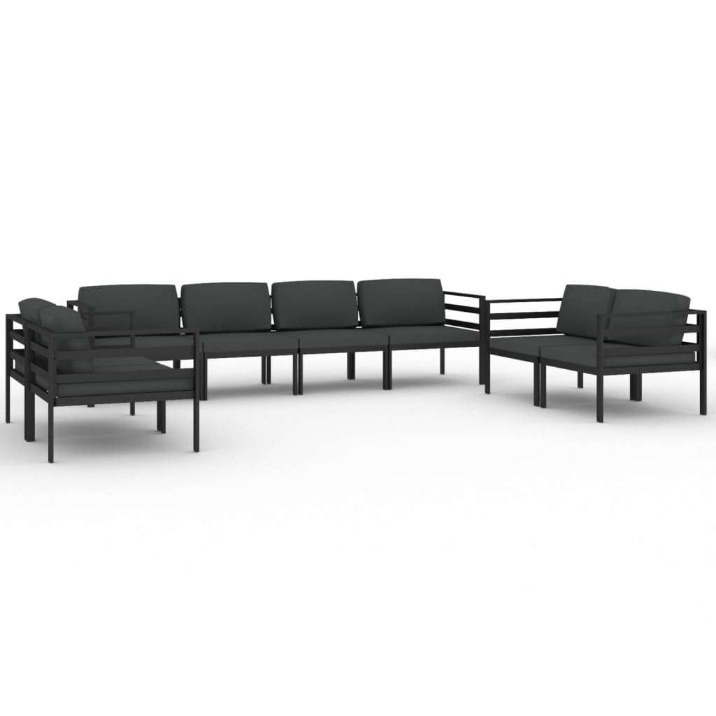 Ensemble Lounge 7 pièces avec coussins en aluminium anthracite