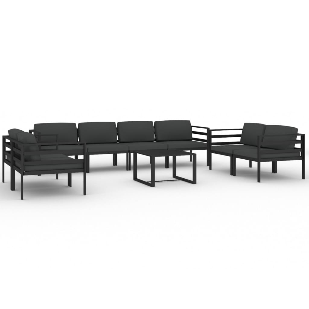 Ensemble Lounge 7 pièces avec coussins en aluminium anthracite