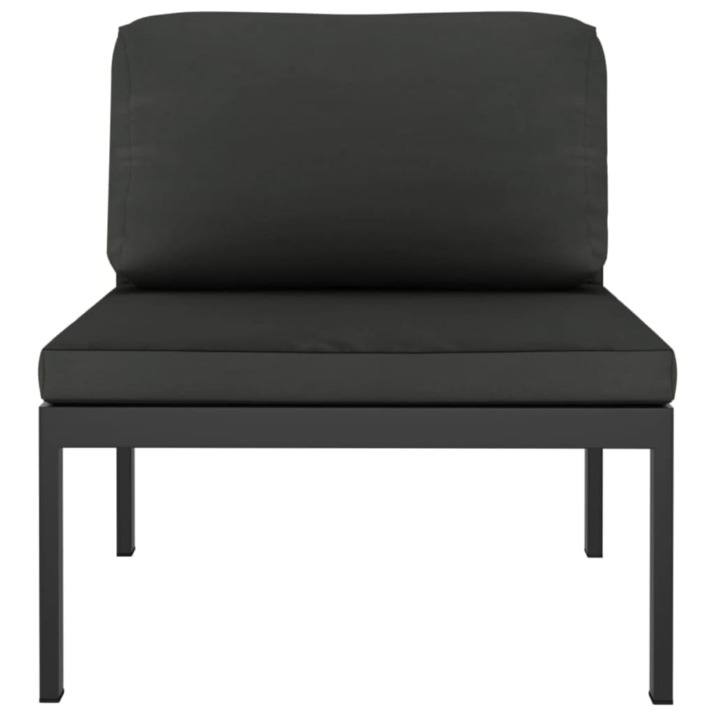 Ensemble Lounge 7 pièces avec coussins en aluminium anthracite