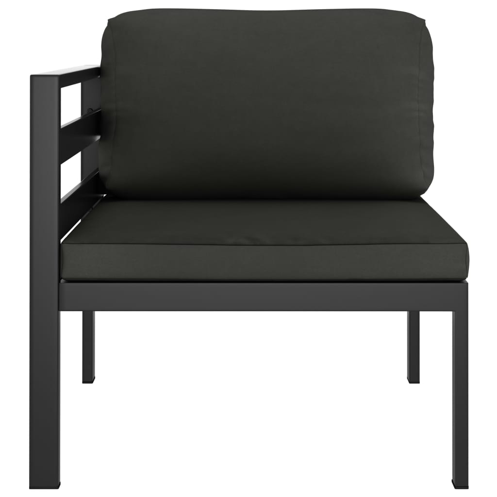 Ensemble Lounge 7 pièces avec coussins en aluminium anthracite