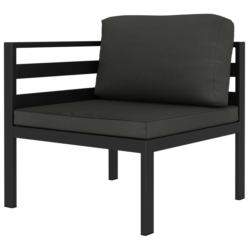 Ensemble Lounge 10 pièces avec coussins en aluminium, anthracite