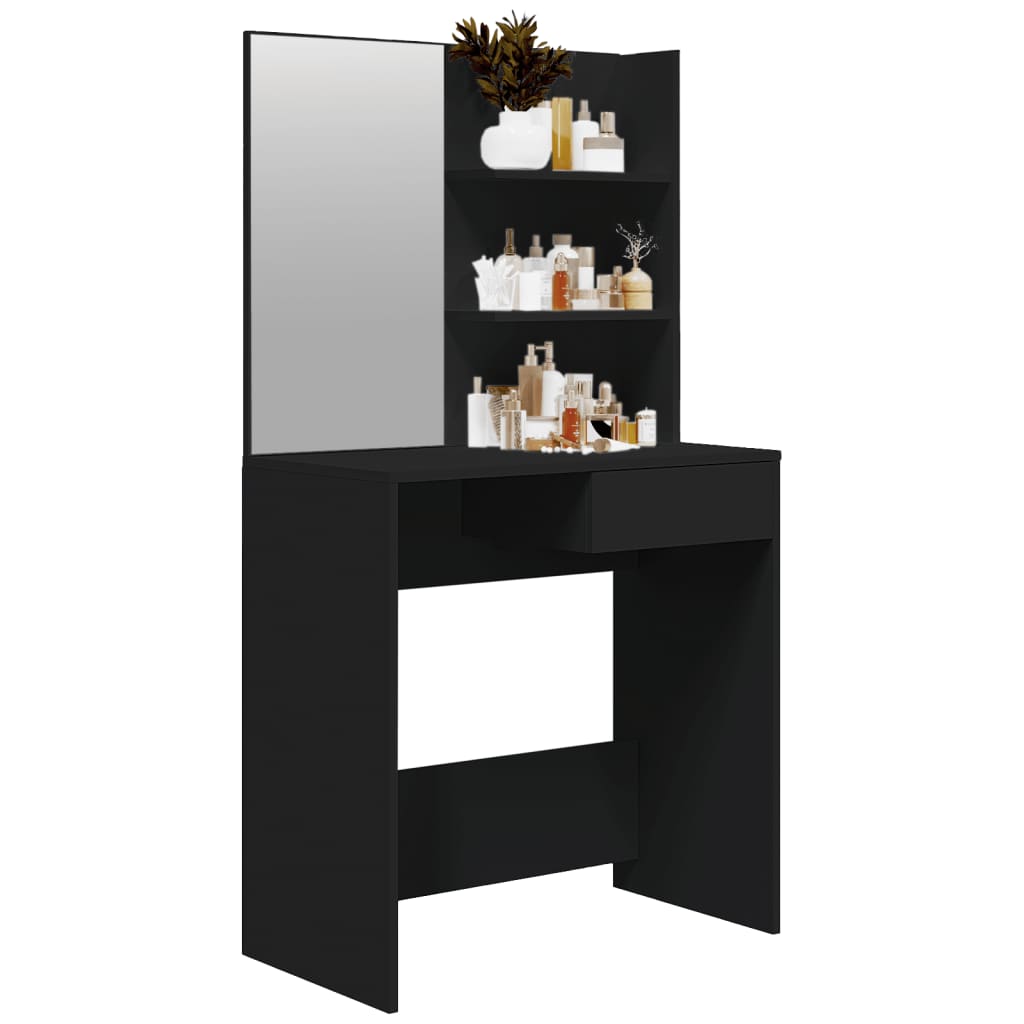 Coiffeuse avec miroir 74,5x40x141 cm couleur chêne