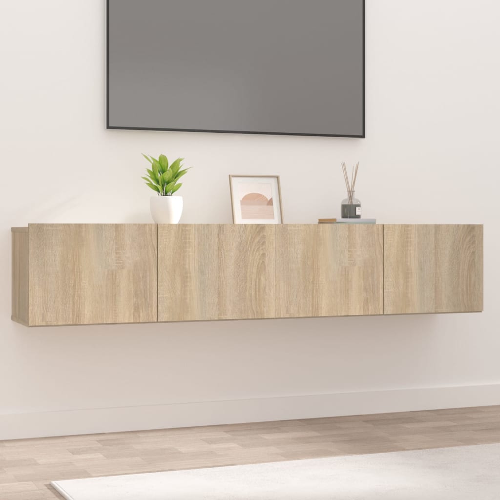 Tv-meubel 80x30x30 cm bewerkt hout bruin eikenkleur