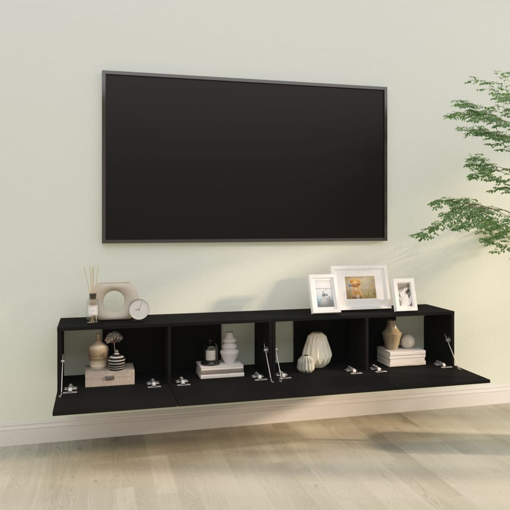 Meuble mural TV 2 pcs 100x30x30 cm bois couleur chêne