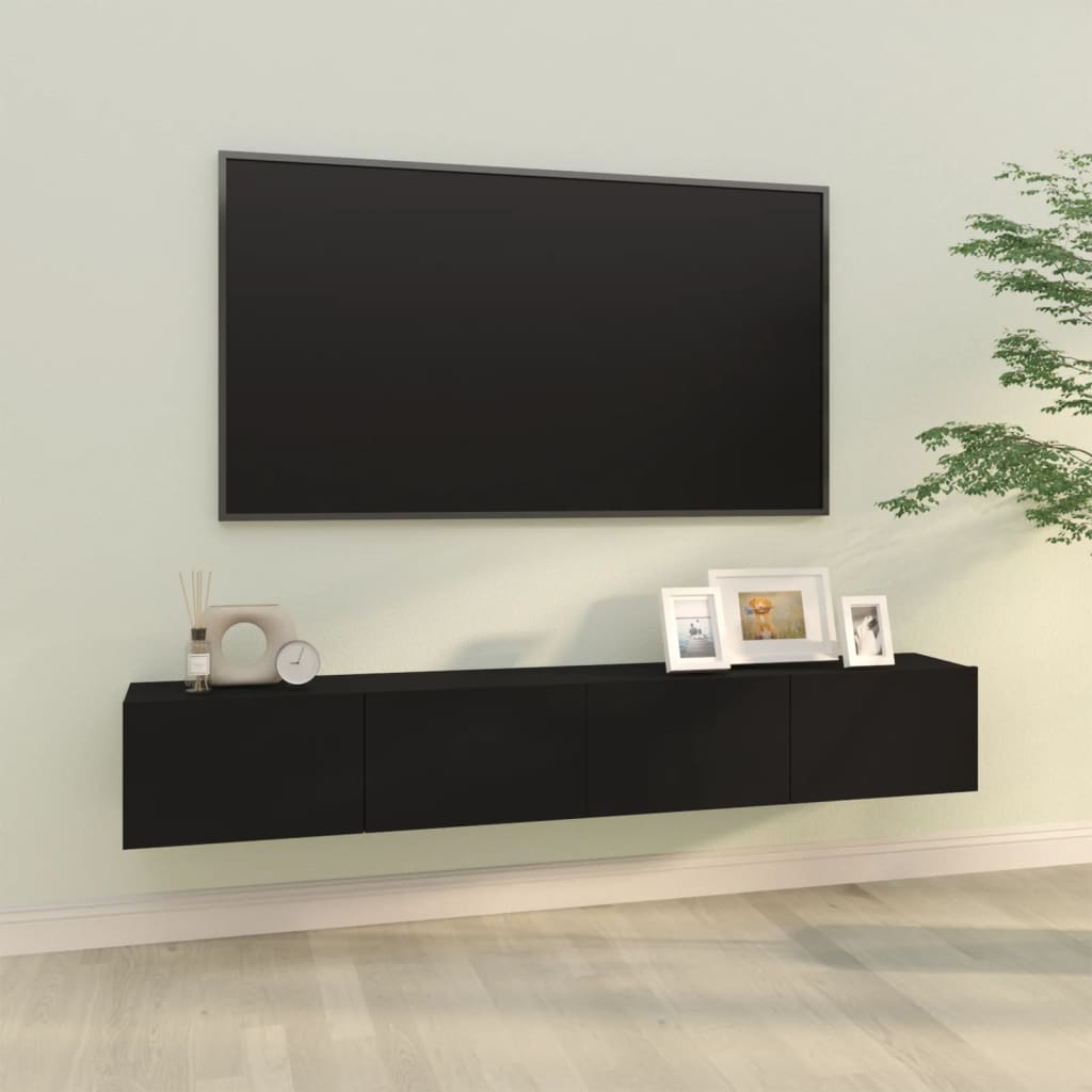 Meuble mural TV 2 pcs 100x30x30 cm bois couleur chêne