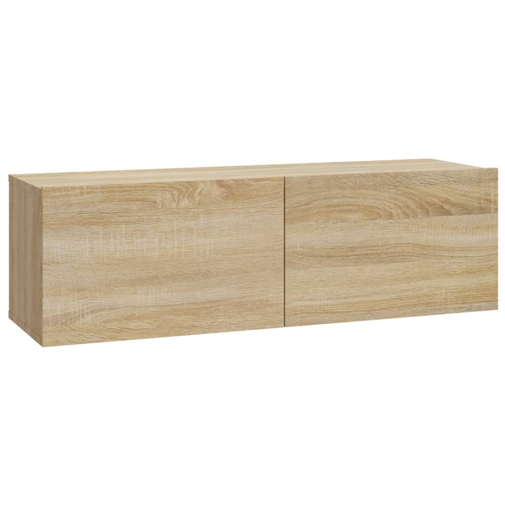 Meuble mural TV 2 pcs 100x30x30 cm bois couleur chêne