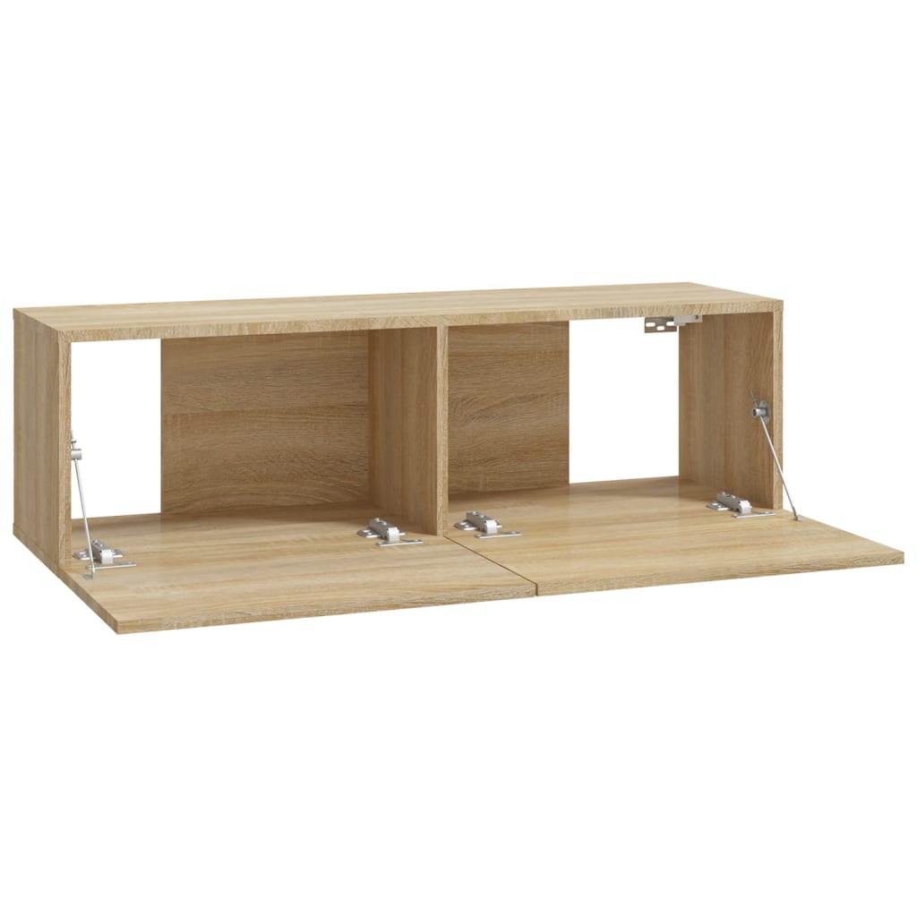 Tv-wandmeubels 2 st 100x30x30 cm hout eikenkleurig