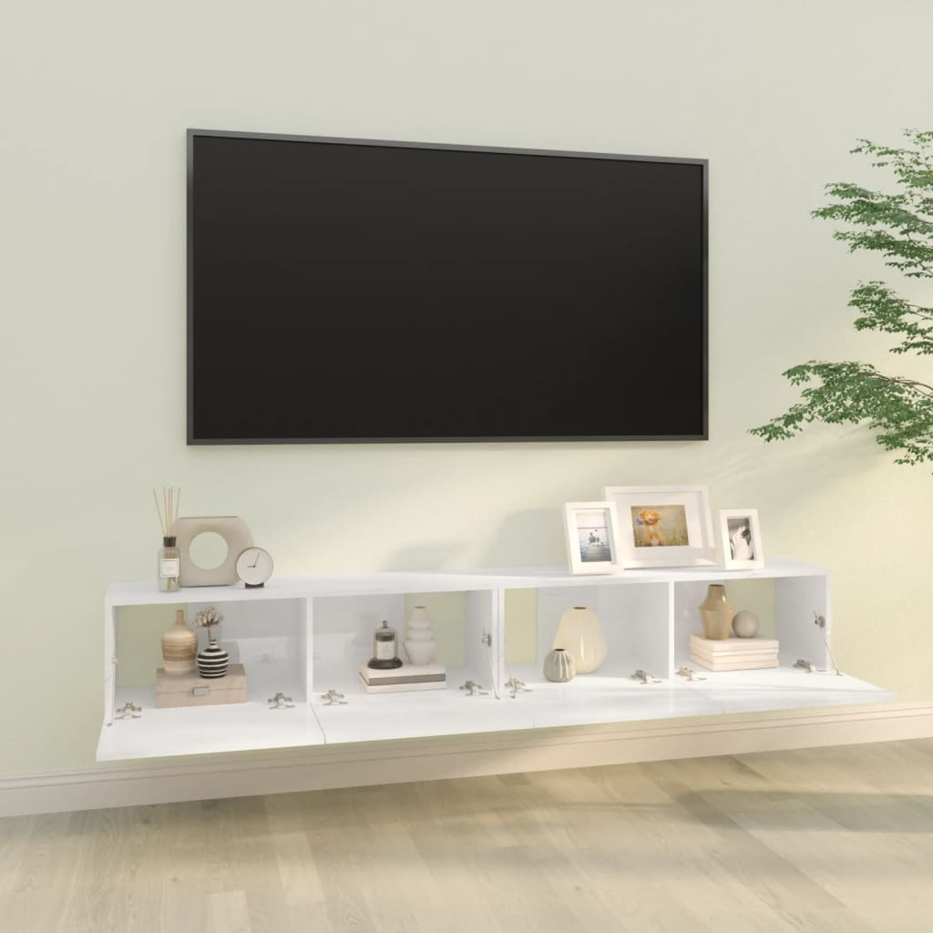 Meuble mural TV 2 pcs 100x30x30 cm bois couleur chêne