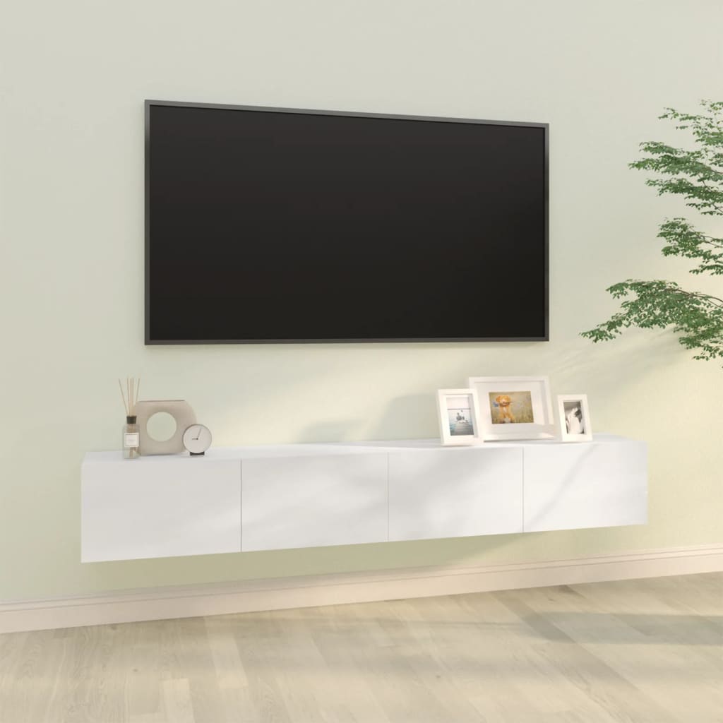 Meuble mural TV 2 pcs 100x30x30 cm bois couleur chêne