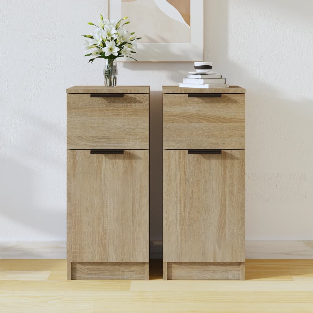 Buffets 2 pcs 30x30x70 cm bois fini