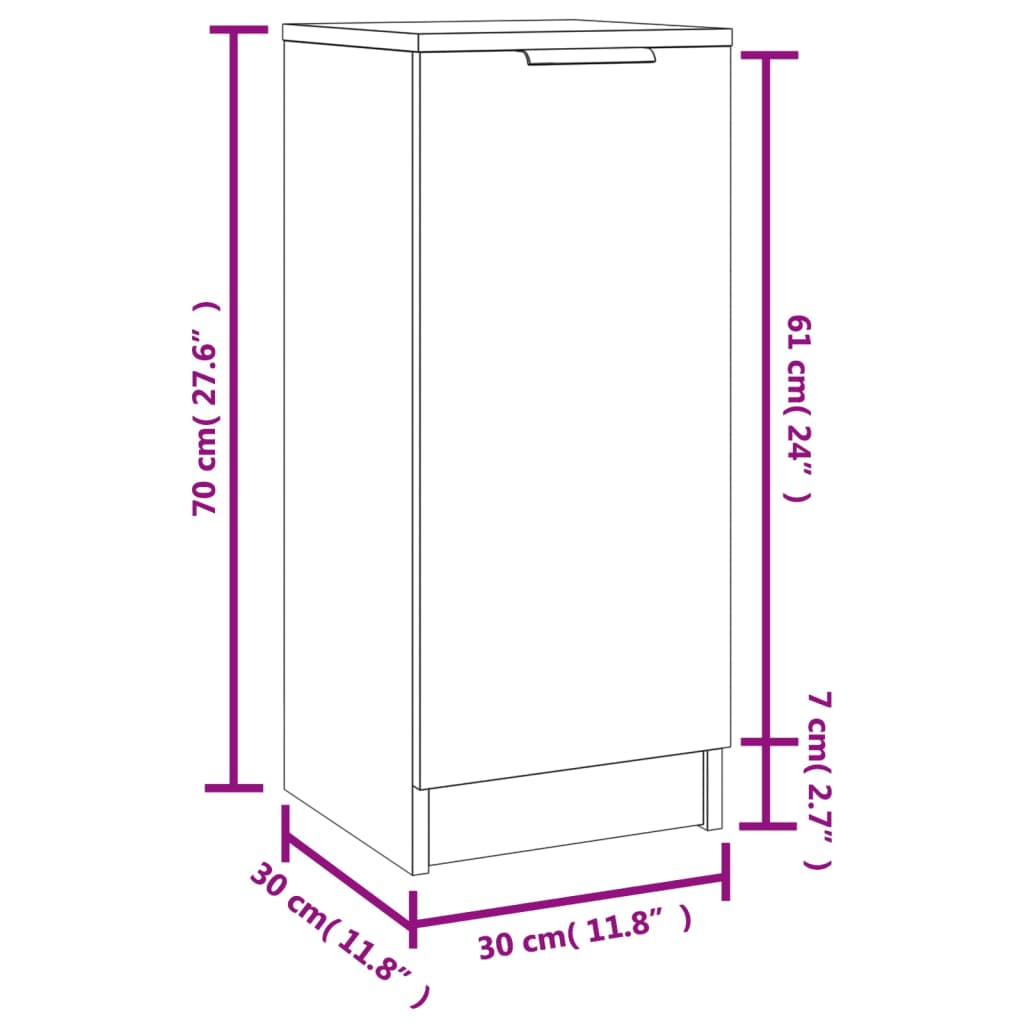 Buffets 2 pcs 30x30x70 cm bois fini