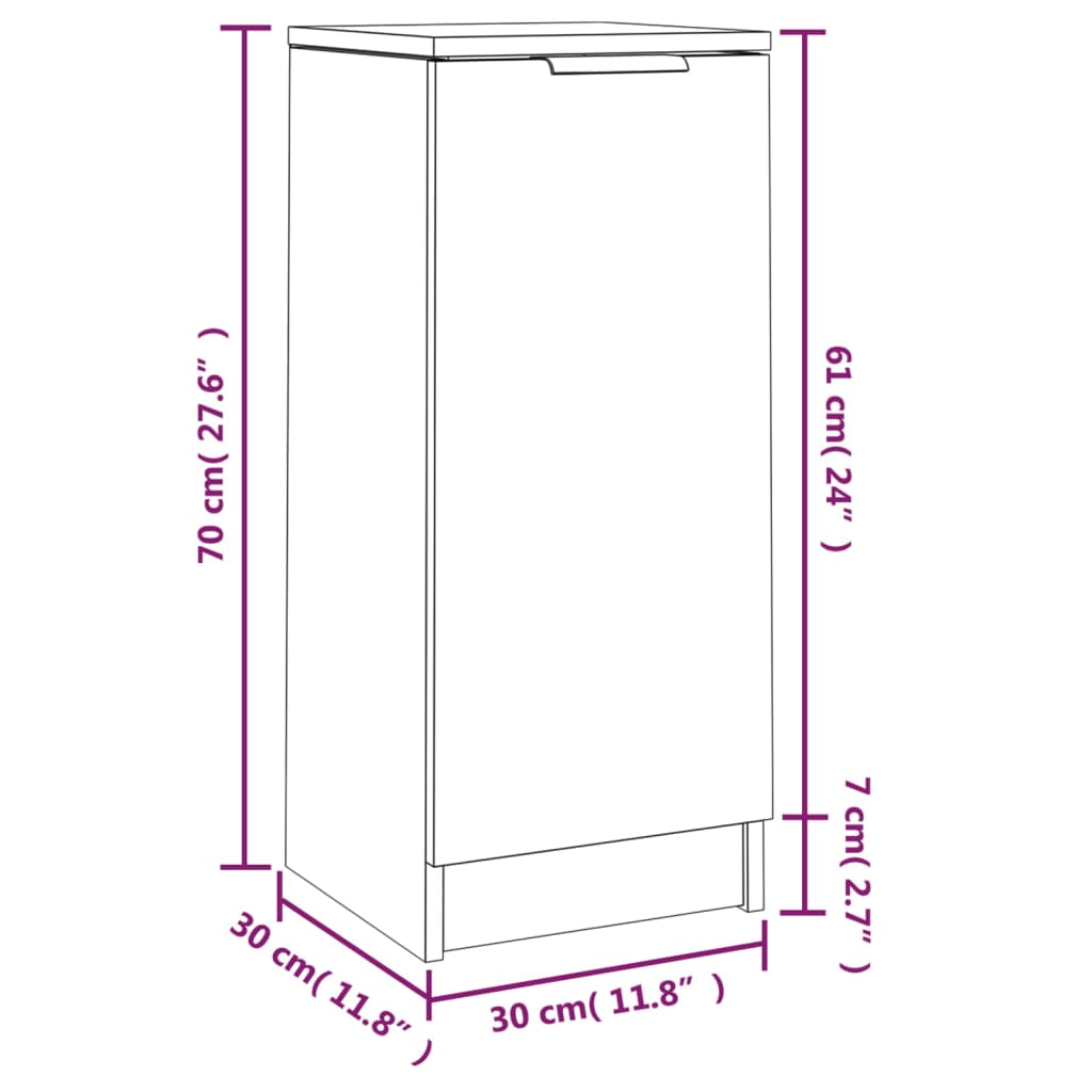 Buffets 2 pcs 30x30x70 cm bois fini