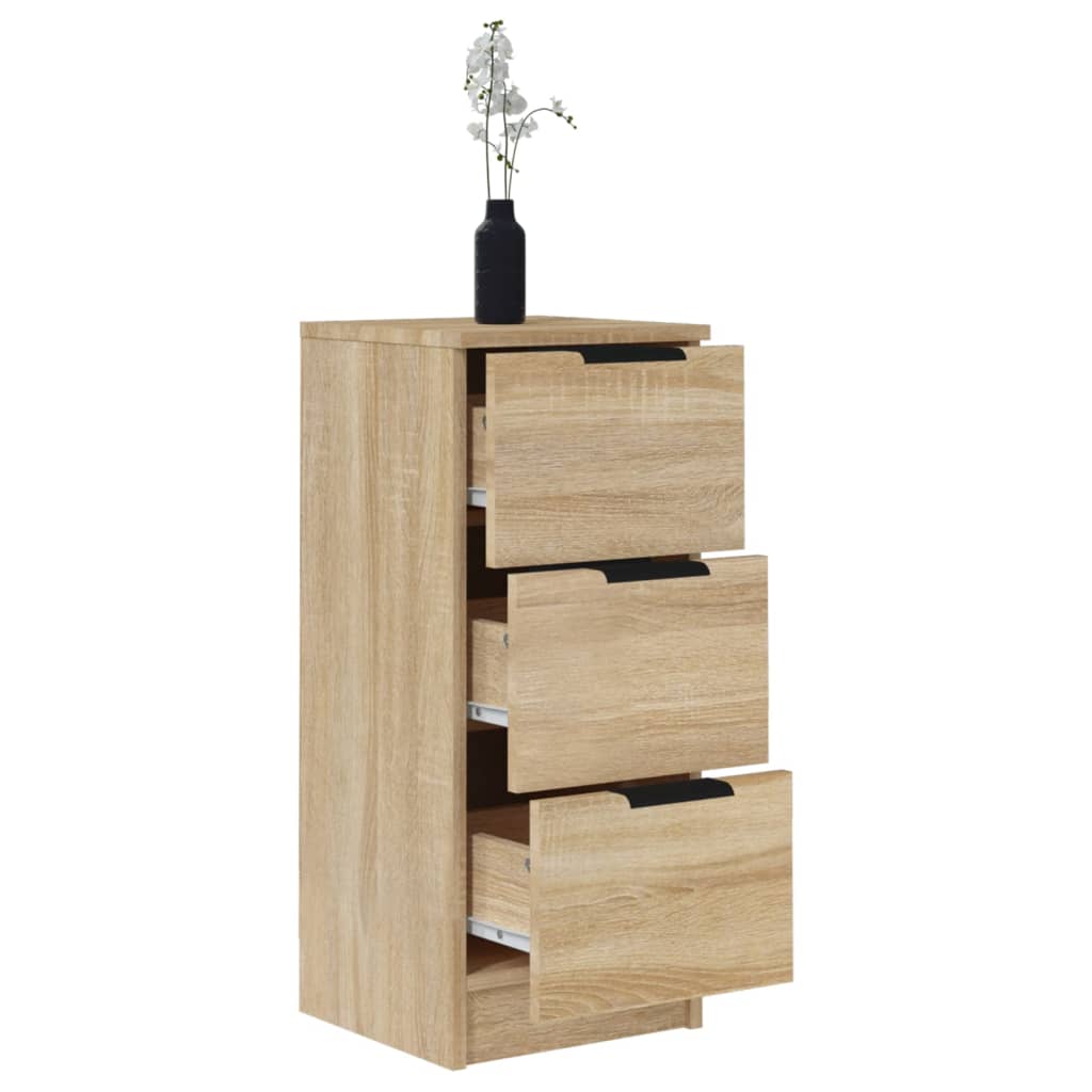 Dressoirs 2 st 30x30x70 cm bewerkt hout