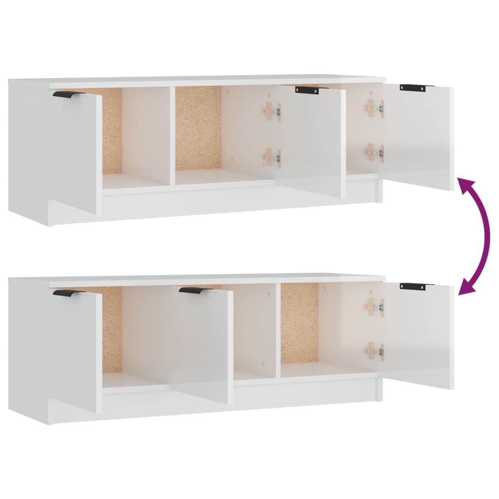 Meuble TV 102x35x36,5 cm en bois travaillé