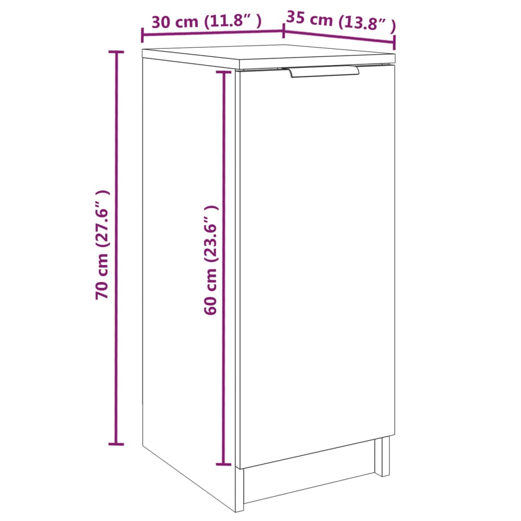 Schoenenkast 30x35x70 cm bewerkt hout eikenkleurig