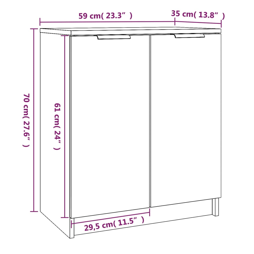 Schoenenkast 59x35x70 cm bewerkt hout artisanaal eikenkleurig