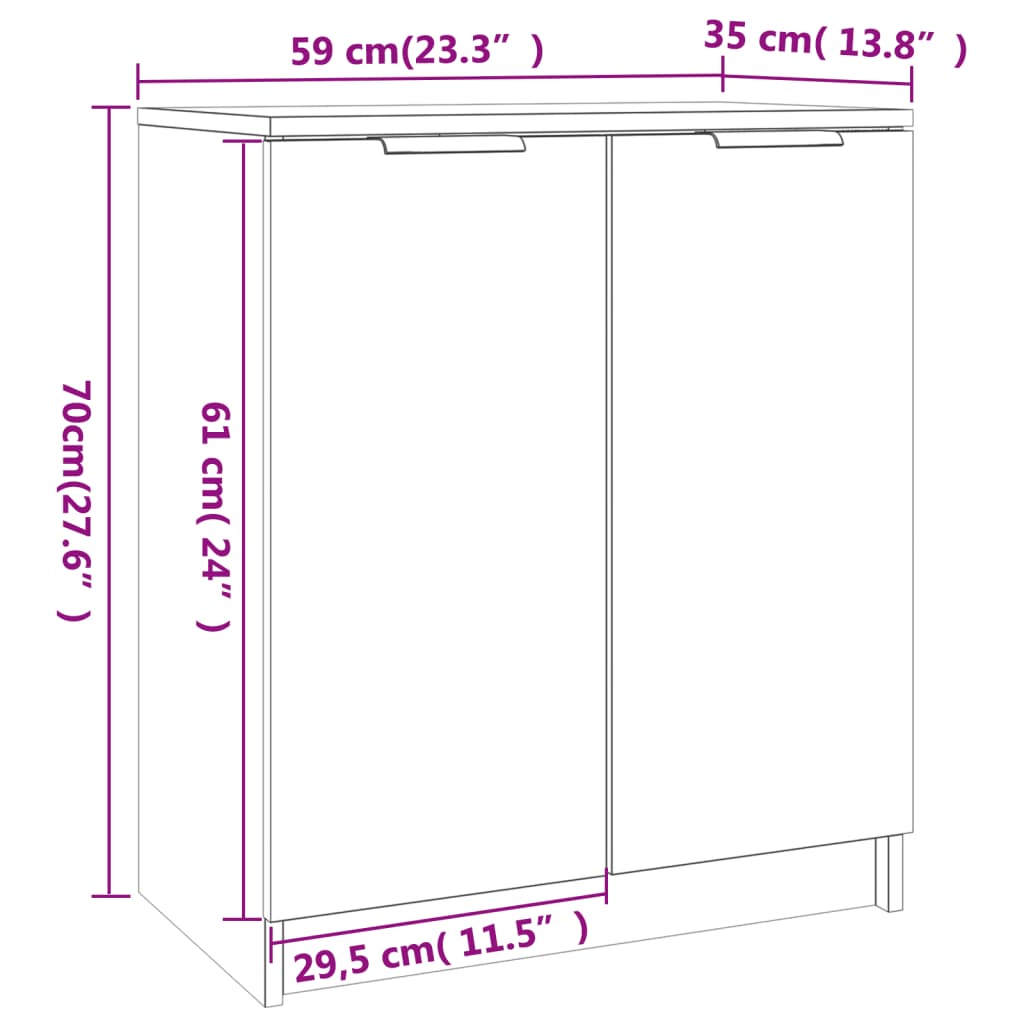 Schoenenkast 59x35x70 cm bewerkt hout eikenkleurig