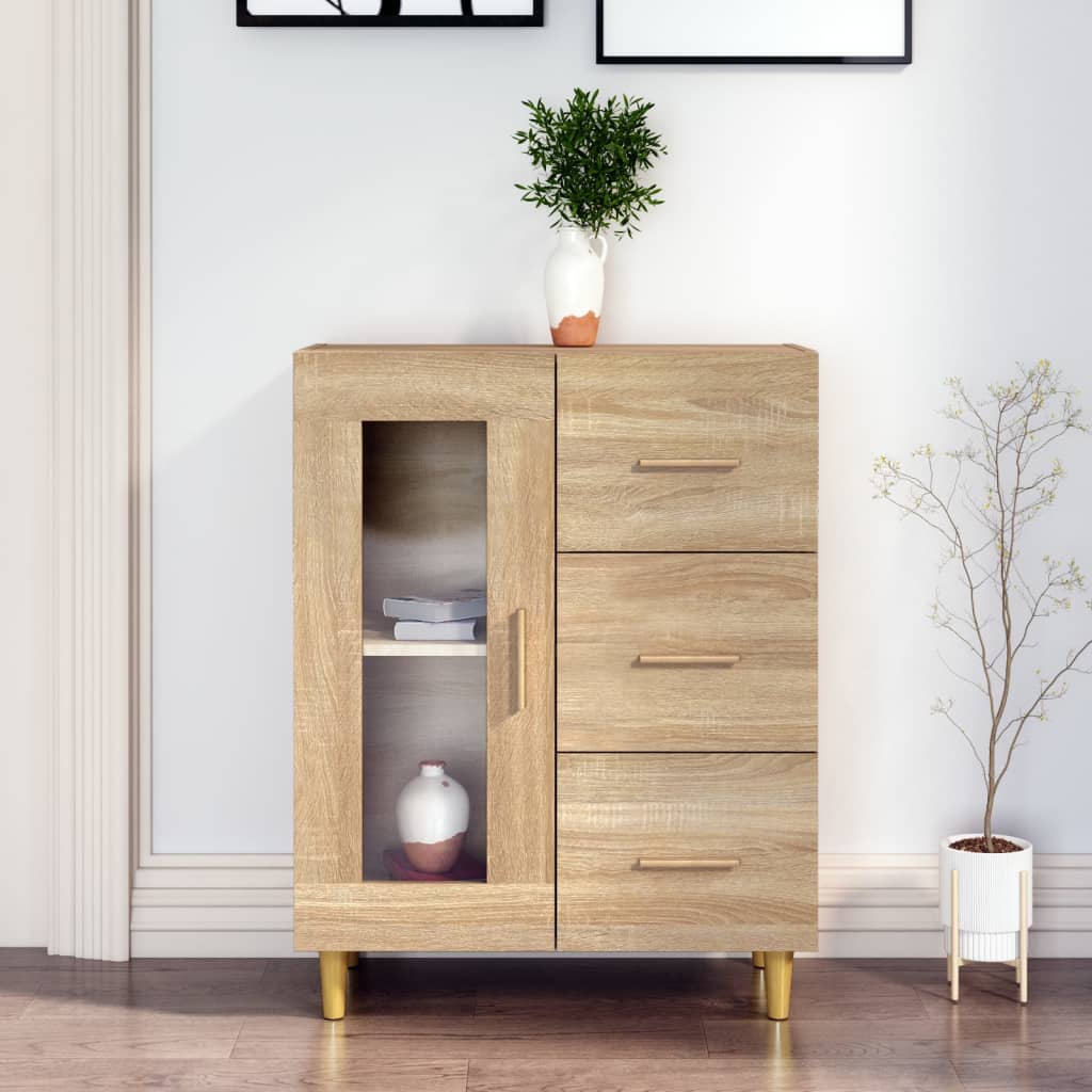 Buffet 69,5x34x90 cm en bois travaillé