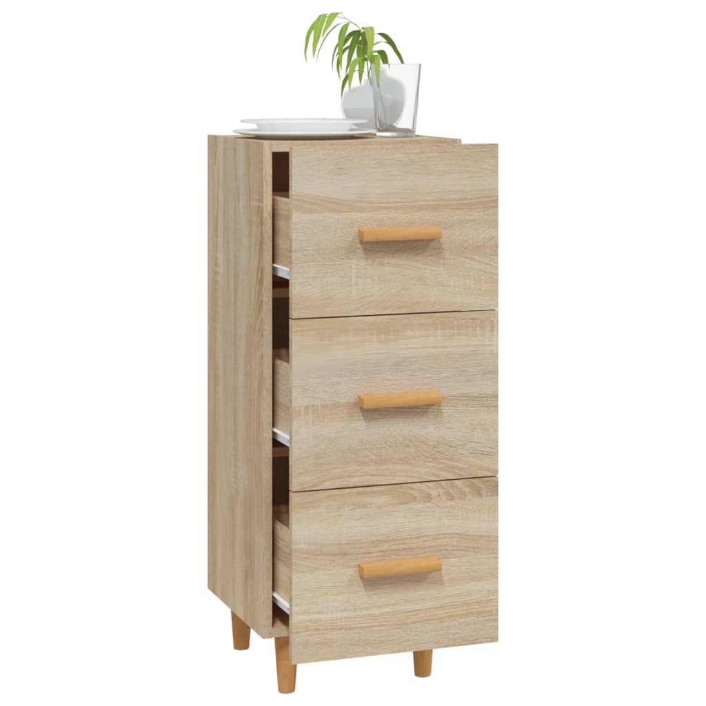 Dressoir 34,5x34x90 cm bewerkt hout eikenkleurig