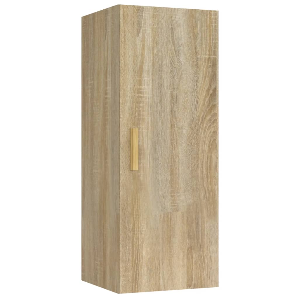 Wandkast 34,5x34x90 cm bewerkt hout eikenkleurig