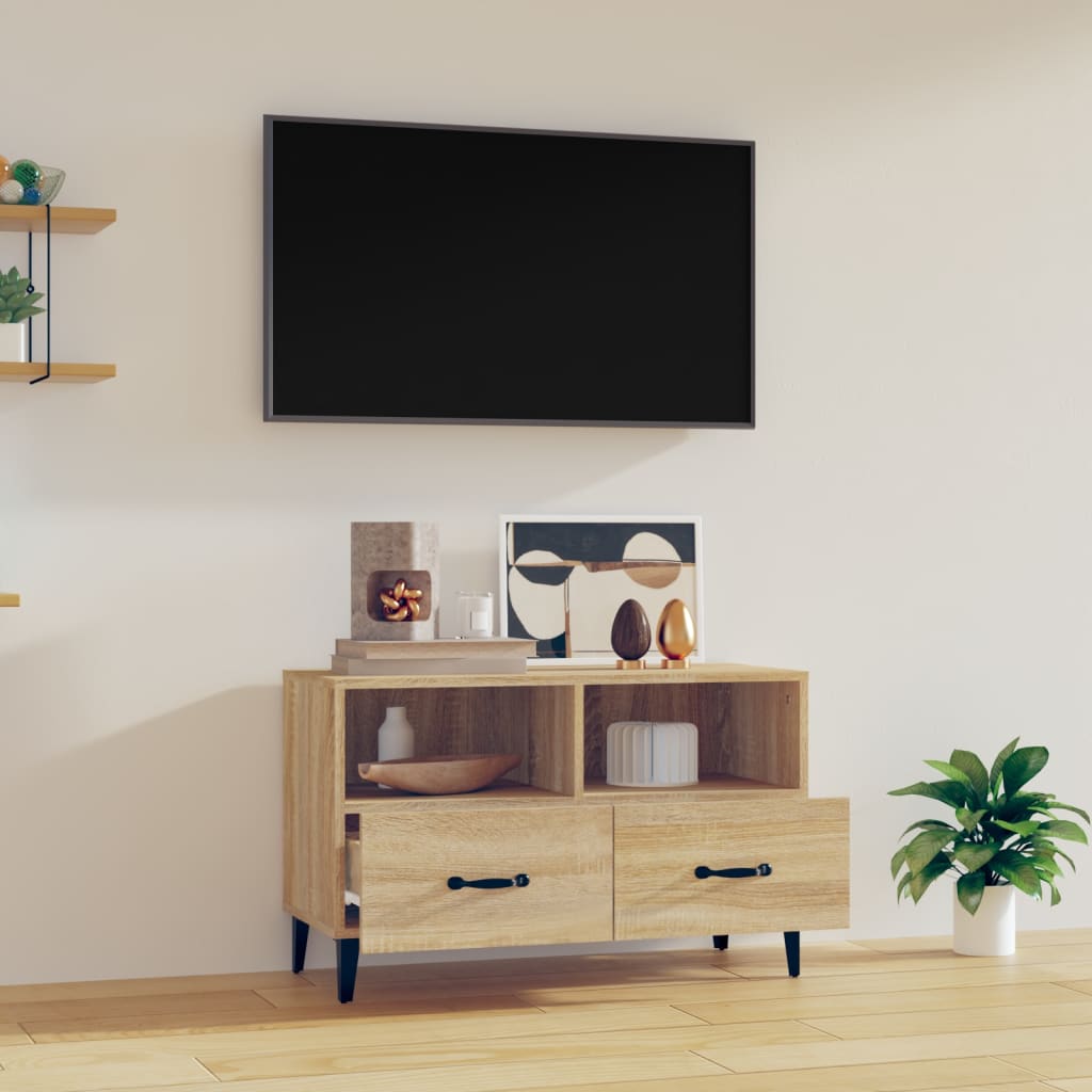 Tv-meubel 80x36x50 cm bewerkt hout