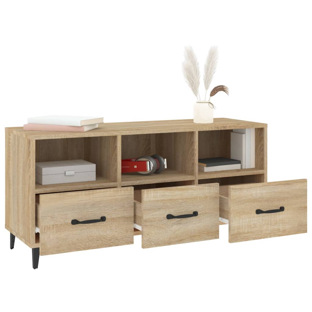 Tv-meubel 102x35x50 cm bewerkt hout