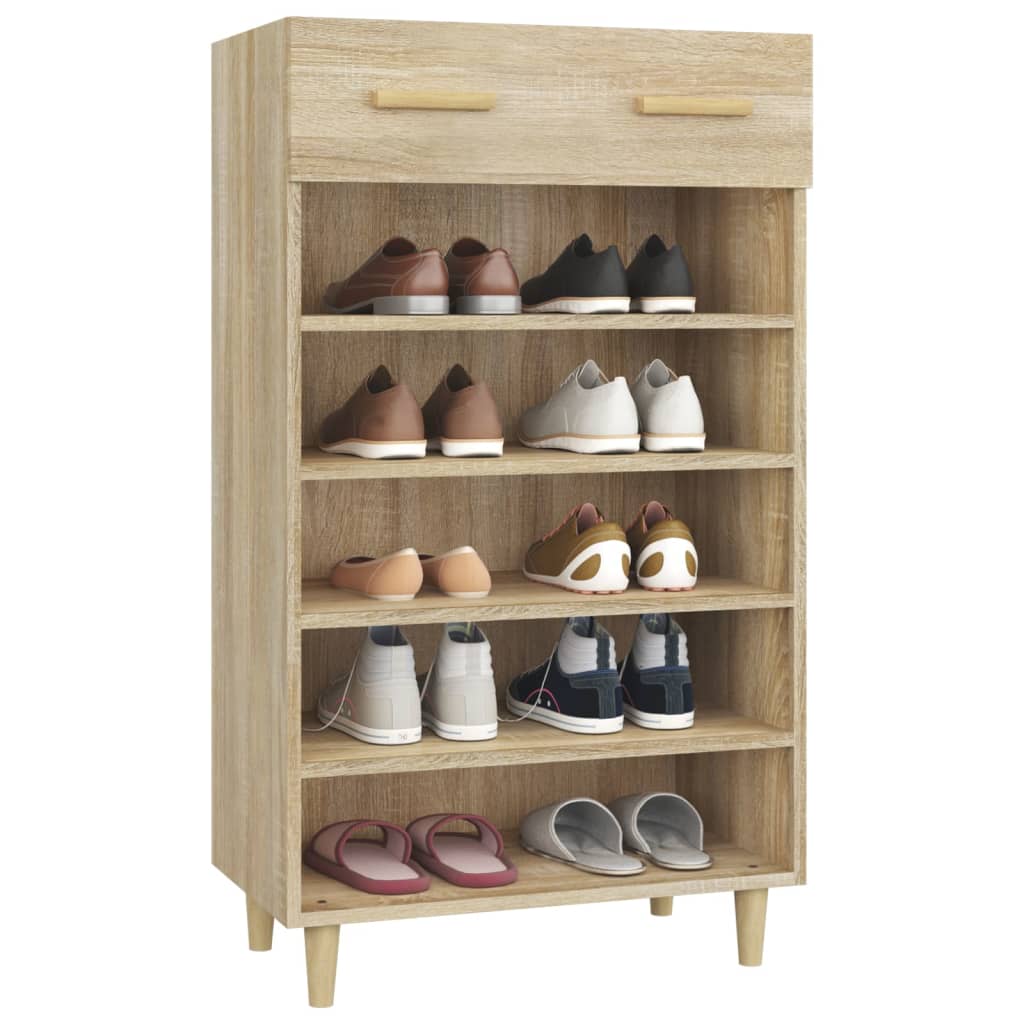 Meuble à chaussures 60x35x105 cm en bois travaillé