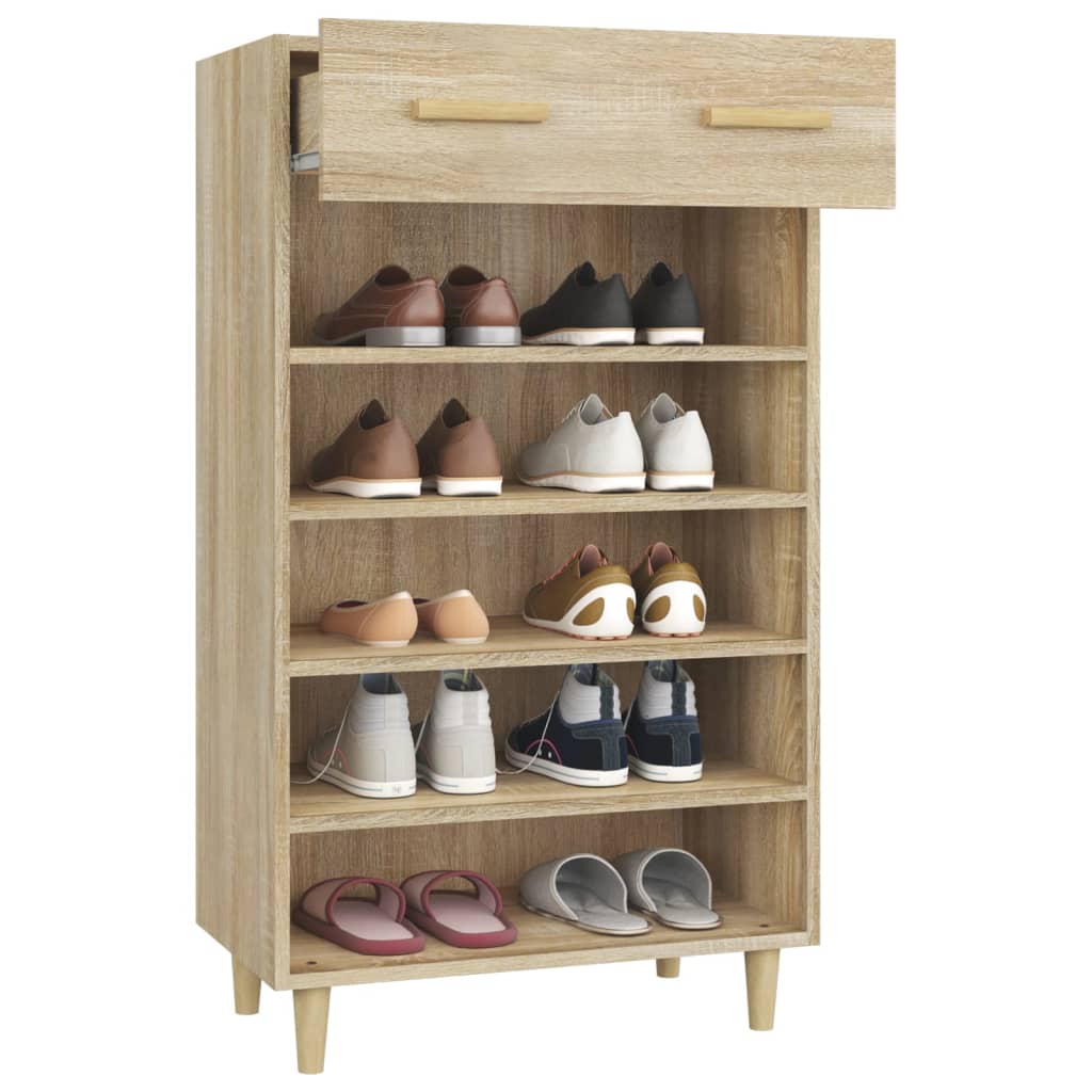 Meuble à chaussures 60x35x105 cm en bois travaillé