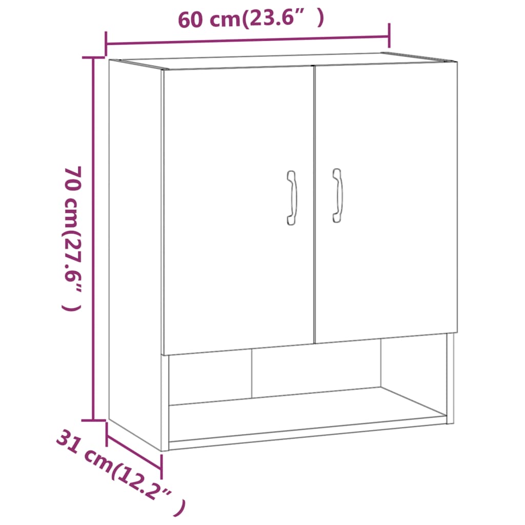 Élément mural 60x31x70 cm en bois travaillé