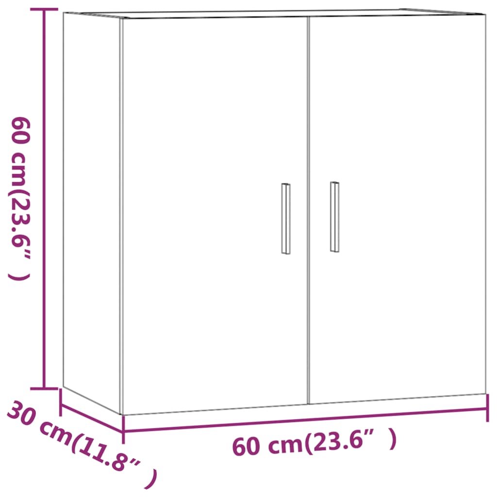 Wandkast 60x30x60 cm bewerkt hout