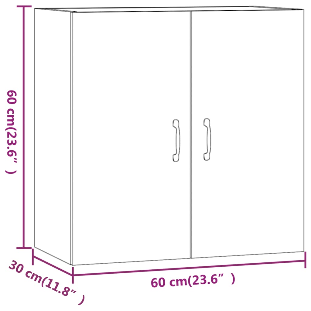 Wandkast 60x31x60 cm bewerkt hout